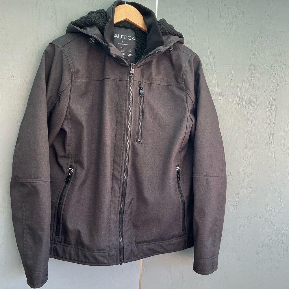 Nautica Men's Winter Snow Double Layered Charcoal Performance Jacket Size Small - Picture 8 of 8